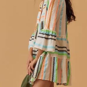 Anthropologie Devotion Twins Embroidered Ella Tunic Dress Pearl Size Small